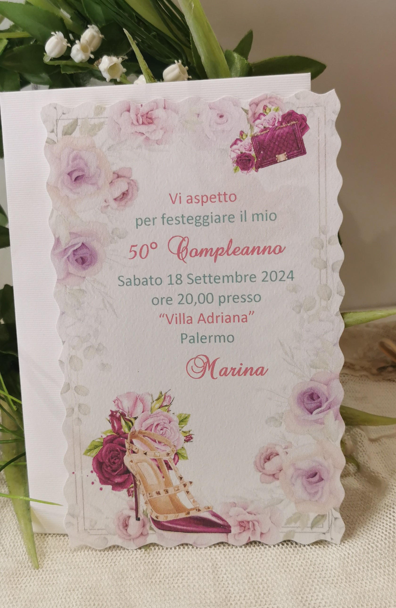 INVITO 50 ANNI DONNA - Bomboniera Chic