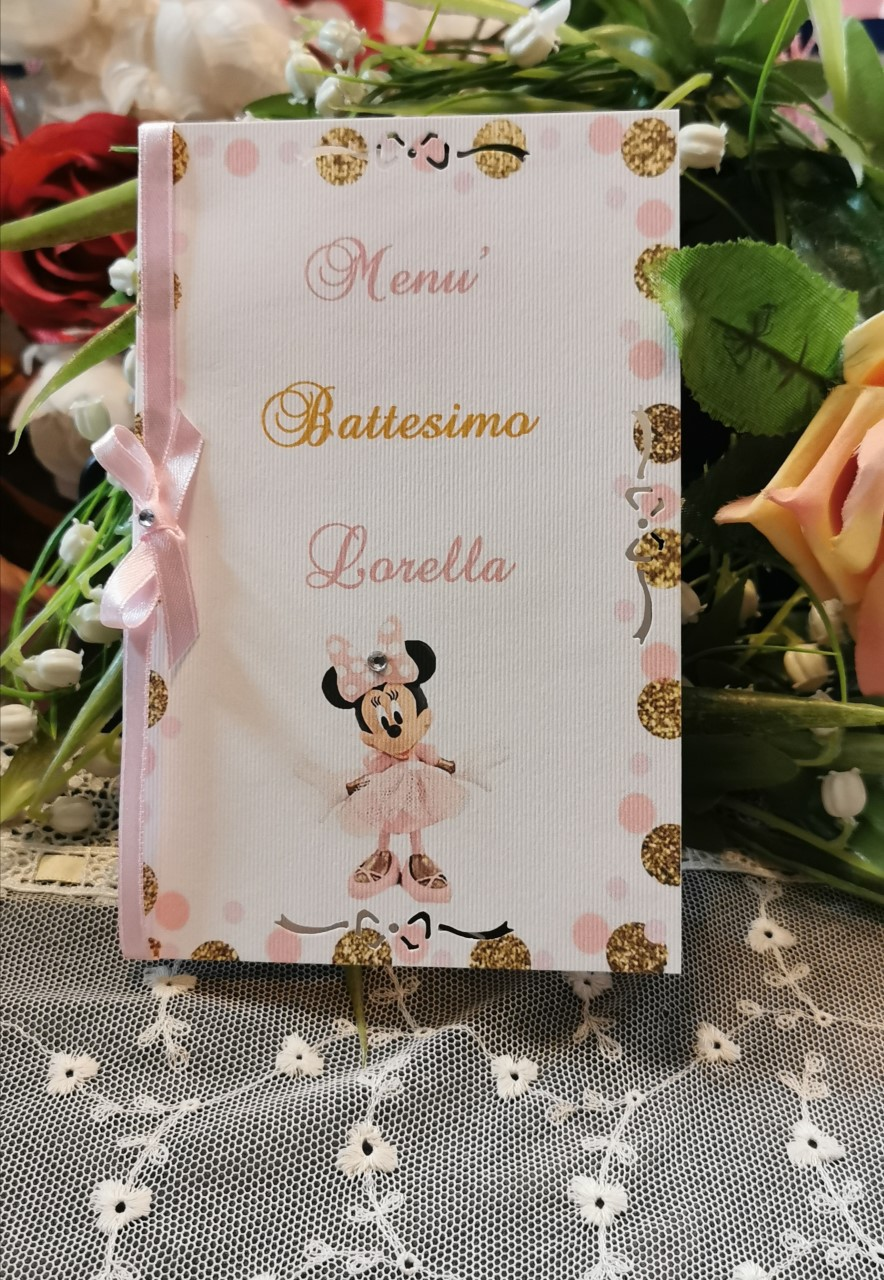 MENU' BATTESIMO MINNIE BALLERINA - Bomboniera Chic