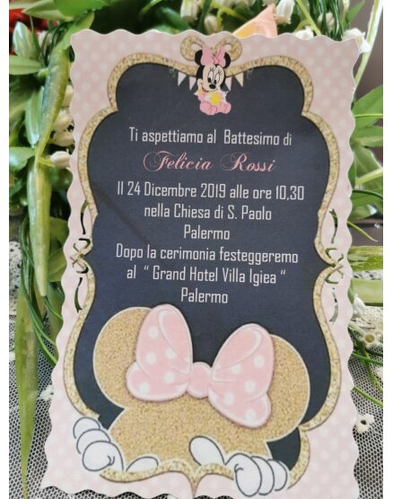 INVITO BATTESIMO MINNIE