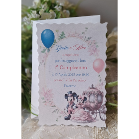 INVITO 1° COMPLEANNO MINNIE E TOPOLINO