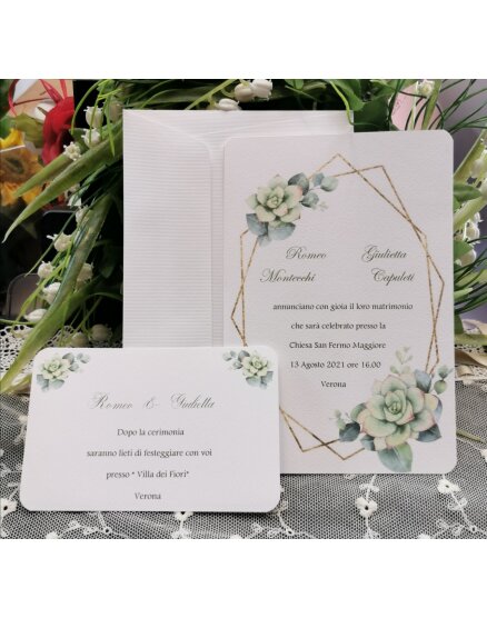 INVITO MATRIMONIO PIANTA GRASSA CON STAMPA GRATIS