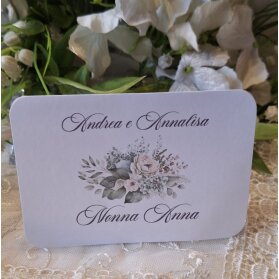 SEGNAPOSTO MATRIMONIO FIORI VERDE MENTA