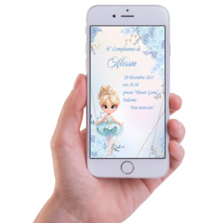 INVITO DIGITALE COMPLEANNO BALLERINA