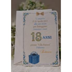 INVITO 18 ANNI RAGAZZO CON BUSTA