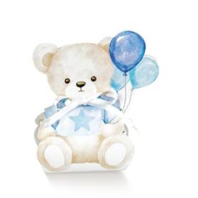 SCATOLINA NASCITA BABY ORSO CON CONFETTI