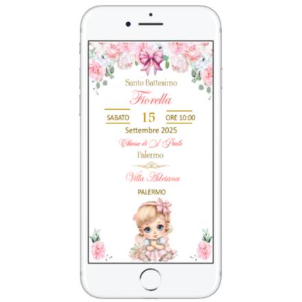 INVITO DIGITALE BALLERINA COMUNIONE IN 12 ORE