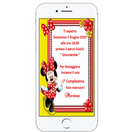 INVITO DIGITALE 1 ANNO MINNIE