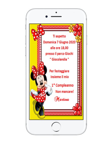 INVITO DIGITALE 1 ANNO MINNIE