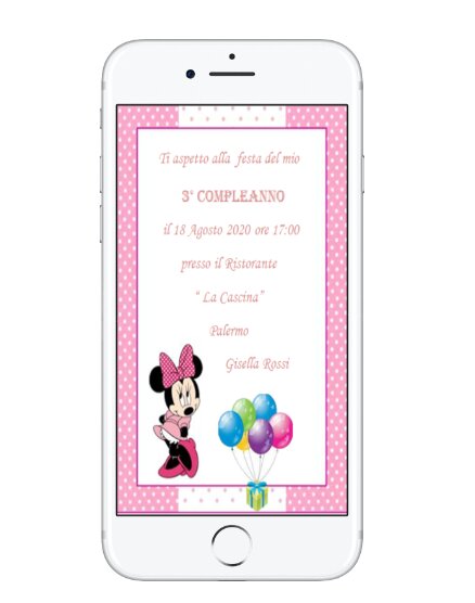 INVITO DIGITALE COMPLEANNO MINNIE