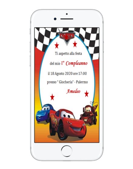 INVITO DIGITALE COMPLEANNO CARS