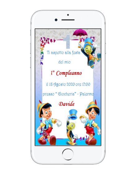 INVITO DIGITALE COMPLEANNO PINOCCHIO