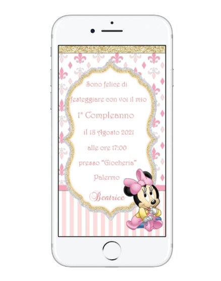 INVITO DIGITALE 1 ANNO MINNIE 2021