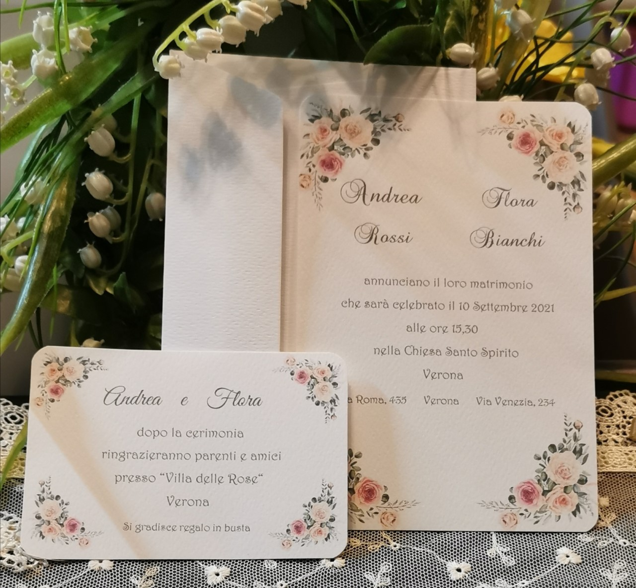 Biglietti invito Matrimonio x 10 Stampato con busta - Sconti per Fioristi e  Aziende - San Michele di Ganzaria (Catania)