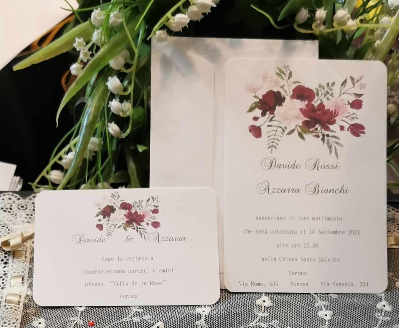 INVITO MATRIMONIO FIORI BIANCHI - Bomboniera Chic