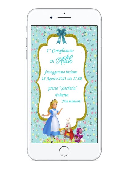 INVITO DIGITALE 1 ANNO ALICE NEL PAESE