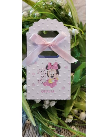 SCATOLINA PORTACONFETTI 1 ANNO PERSONALIZZATA MINNIE