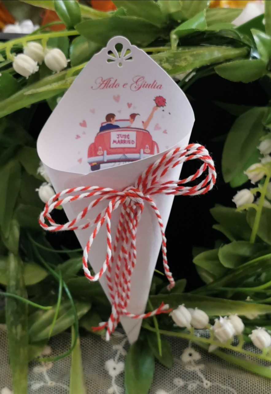 CONO MATRIMONIO PER RISO O CONFETTATA - Bomboniera Chic