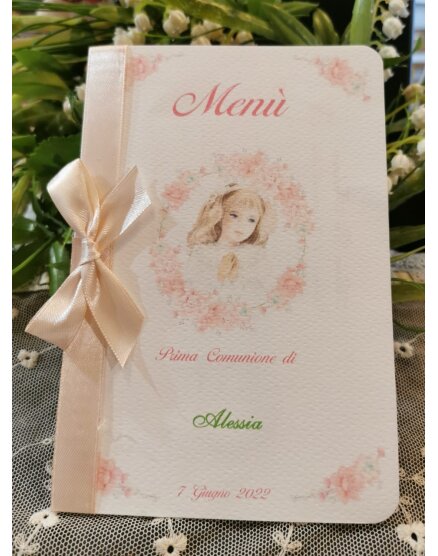 MENU' PRIMA COMUNIONE ROSA CIPRIA