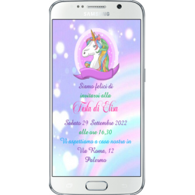 INVITO COMPLEANNO DIGITALE unicorno