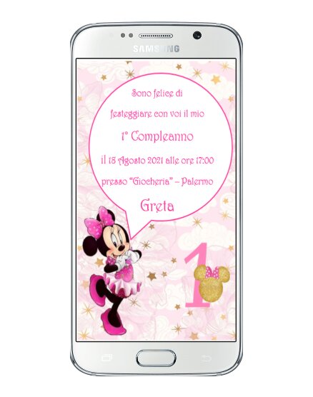 INVITO DIGITALE 1 ANNO MINNIE