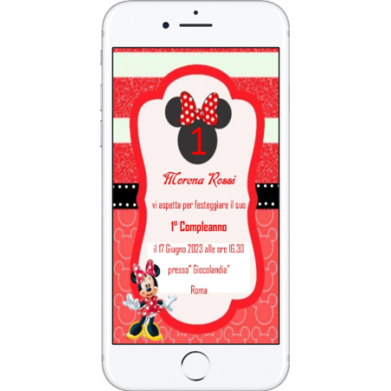 INVITO DIGITALE 1 ANNO MINNIE