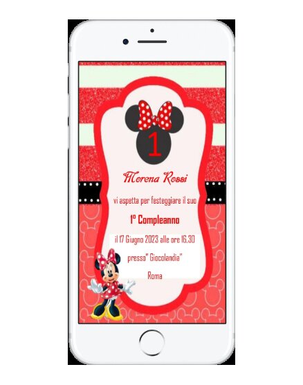 INVITO DIGITALE 1 ANNO MINNIE