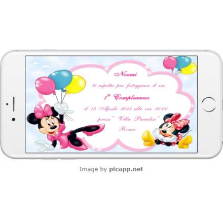 INVITO DIGITALE 1 ANNO MINNIE