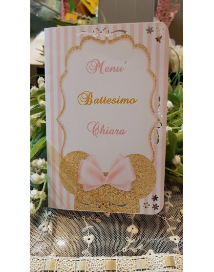 Menù Personalizzato per battesimo Minnie