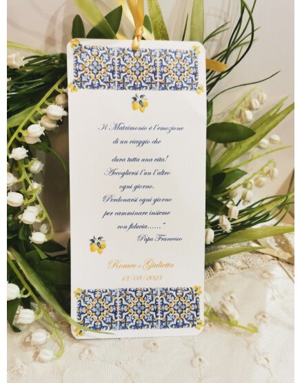 Segnalibro Matrimonio decoro Siciliano