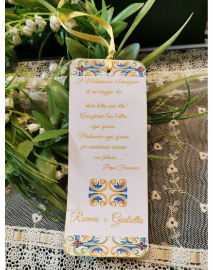 Segnalibro Matrimonio decoro Siciliano