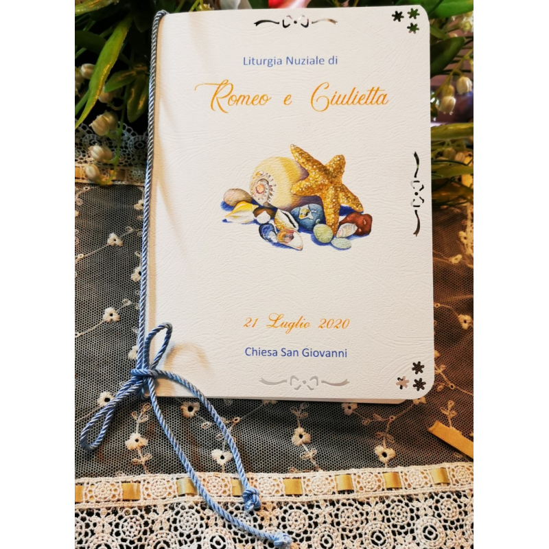 Libretto messa tema mare decoro Stella Marina - Bomboniera Chic