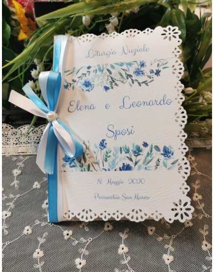 Libretto Messa Matrimonio con decoro fiori tiffany