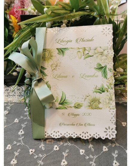 Libretto Messa con decoro fiori verde