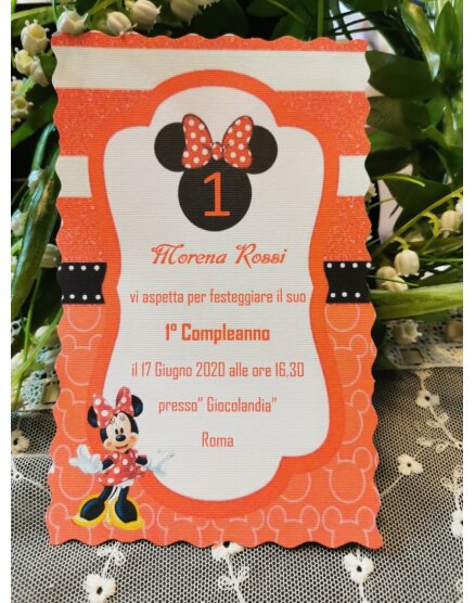 Invito Primo Compleanno Minnie