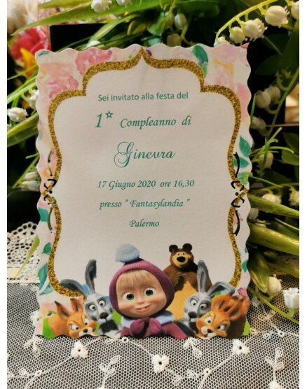 Invito 1 Anno Masha e Orso