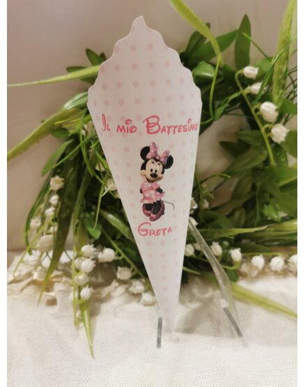 CONO PER CONFETTATA BATTESIMO MINNIE