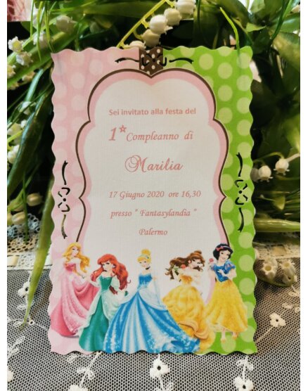 Invito primo Compleanno Principesse