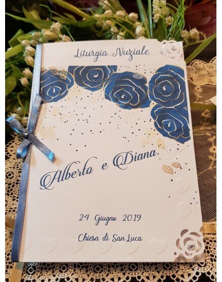 Libretto Messa con decoro rose blu