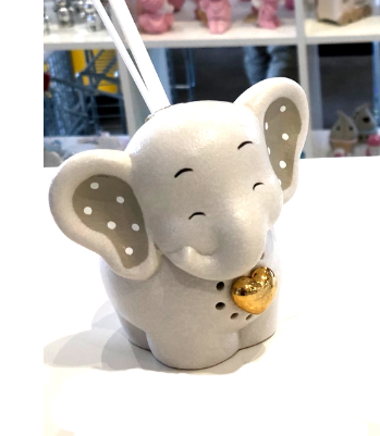 SACCHETTO CON ELEFANTE CERAMICA - Bomboniera Chic